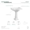 Kingston Brass VPB3308 Porcelain Pedestal Sink, White VPB3308 - alternate 2